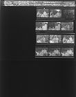 Leo Jenkins at outside function - ECC Theatre actors at Dogpatch dinner(?); Group of men talking (12 Negatives), August 14-15, 1964 [Sleeve 32, Folder d, Box 33]